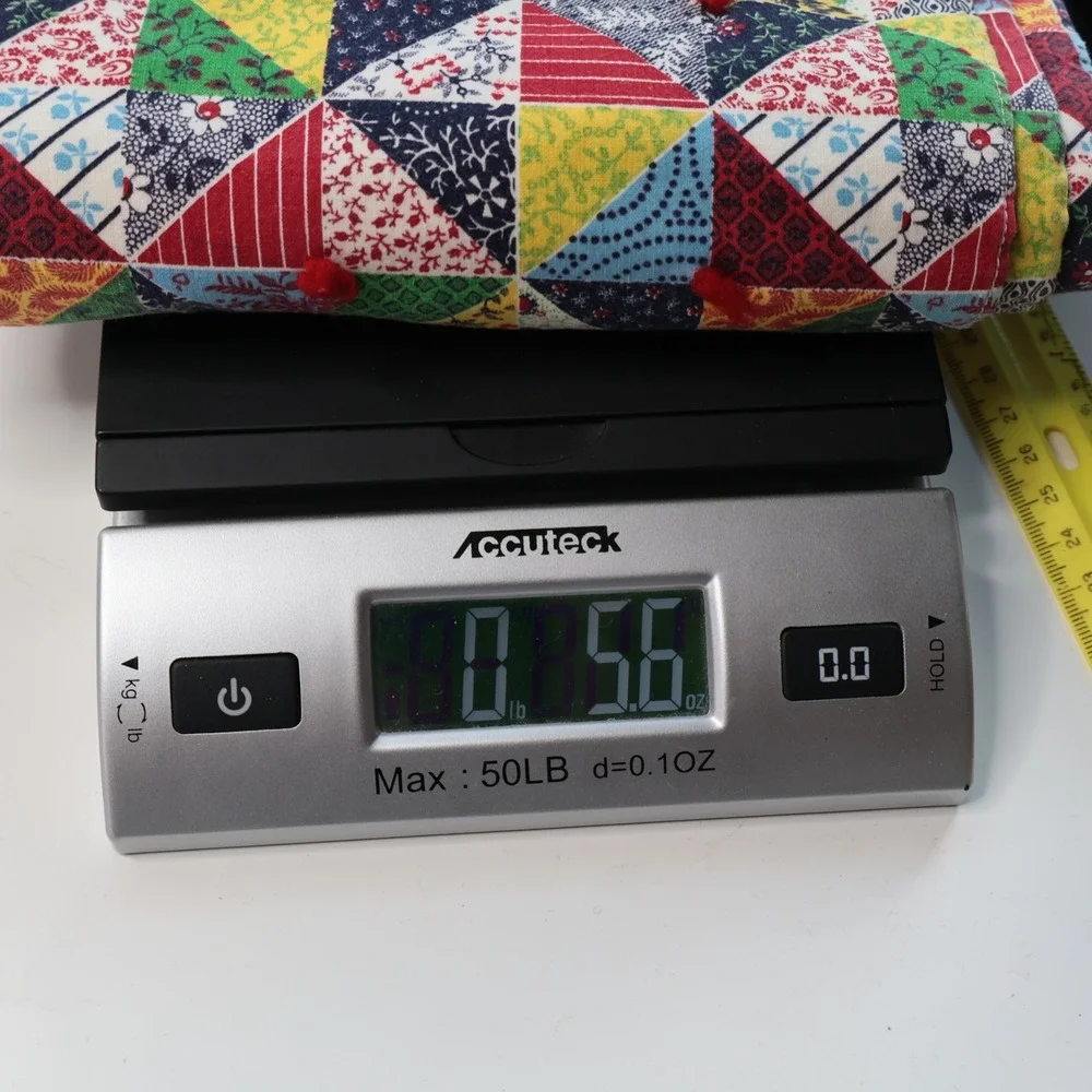 Patchwork Print Quilted Table Runner Small Multicolor Excellent Hand‎ Tied
